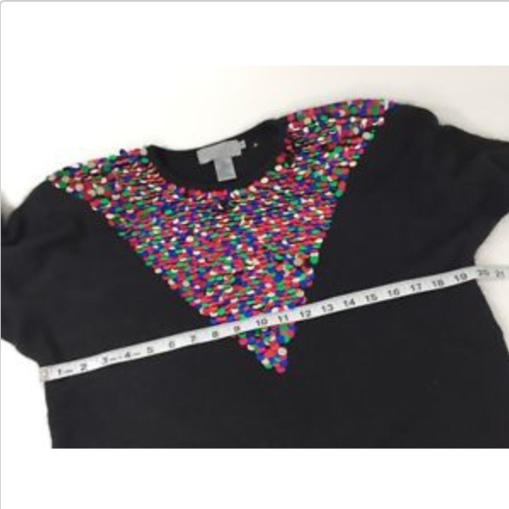 Lauren Cole Womans Black Vintage Sequin Sweater - Picture 4 of 8